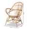 Baxton Studio Jayden Modern Bohemian White Fabric Upholstered and Natural Brown Finished Rattan Accent Chair 205-12693 - alternate 8